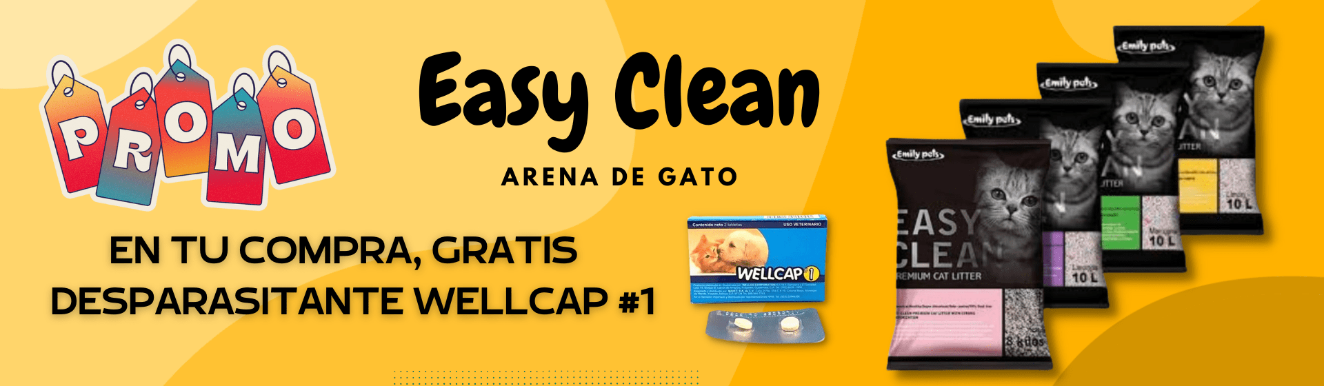 Arena de gato Easy Clean, bentonita aglutinante Guatemala tienda de mascotas Animestic Pet Shop